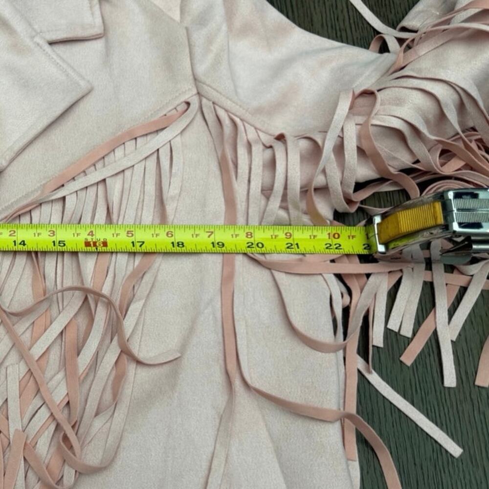 NWOT Western Fringe Cropped Jacket XL Blush Pink - Picture 6 of 7